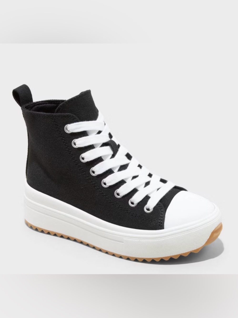 art class Black High-Top Platform Canvas Sneaker with White Laces